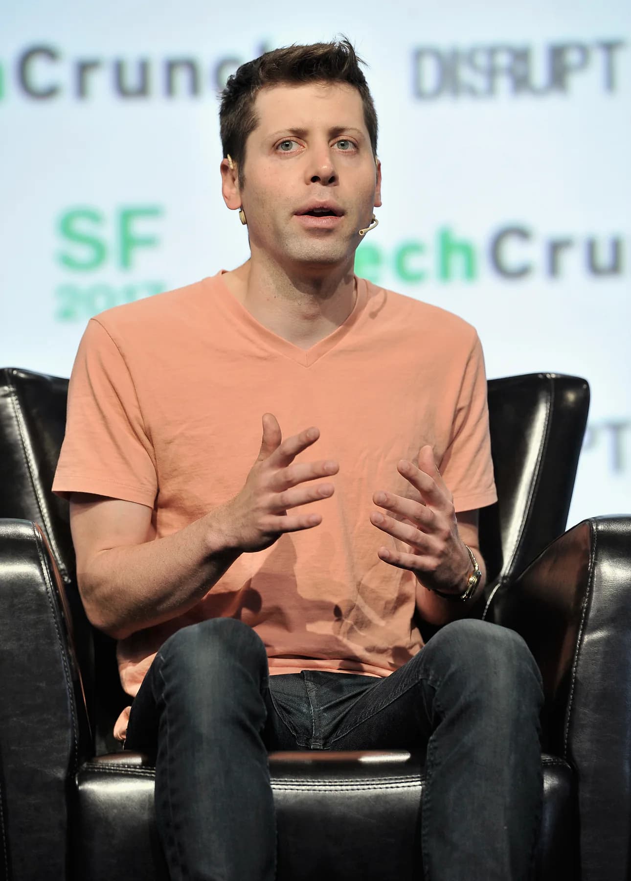 Sam Altman at TechCrunch Disrupt SF 2017.