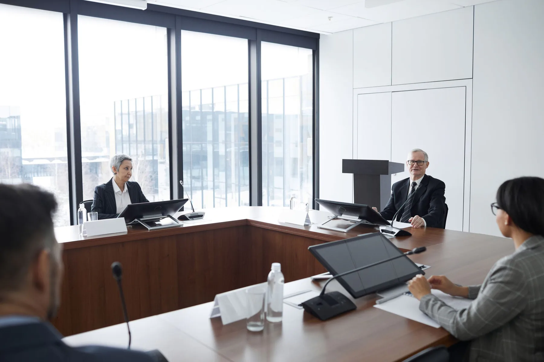 Business leaders in a board meeting.